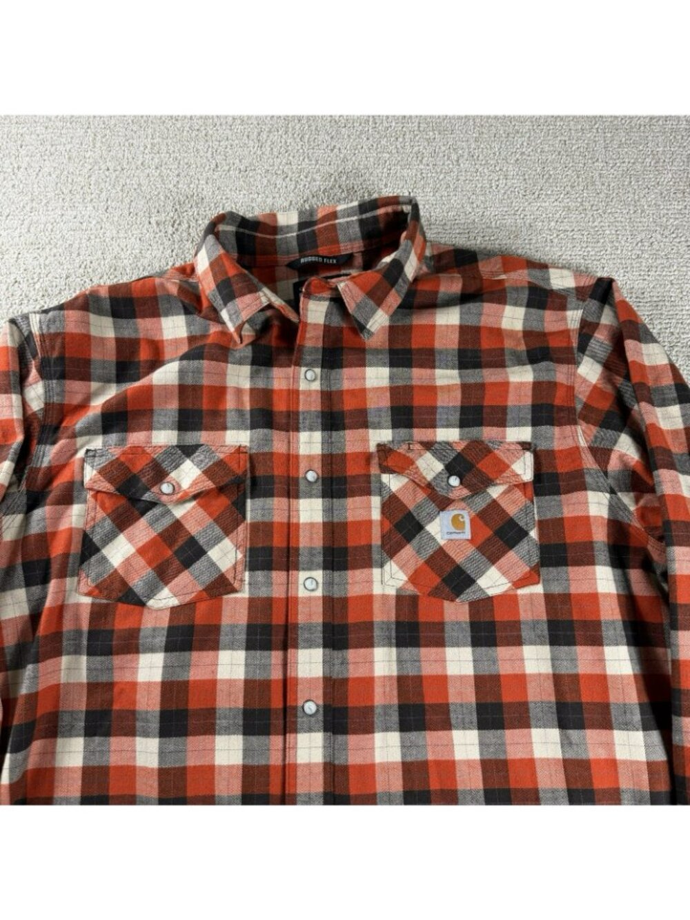 Carhartt Rugged Flex Plaid Long Sleeve Pearl Snap Shirt Multicolor Men’s XXL - Picture 2 of 8